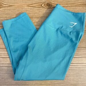 Gymshark Training Cropped Athletic Soft Capri Teal Pants Womens Size Large